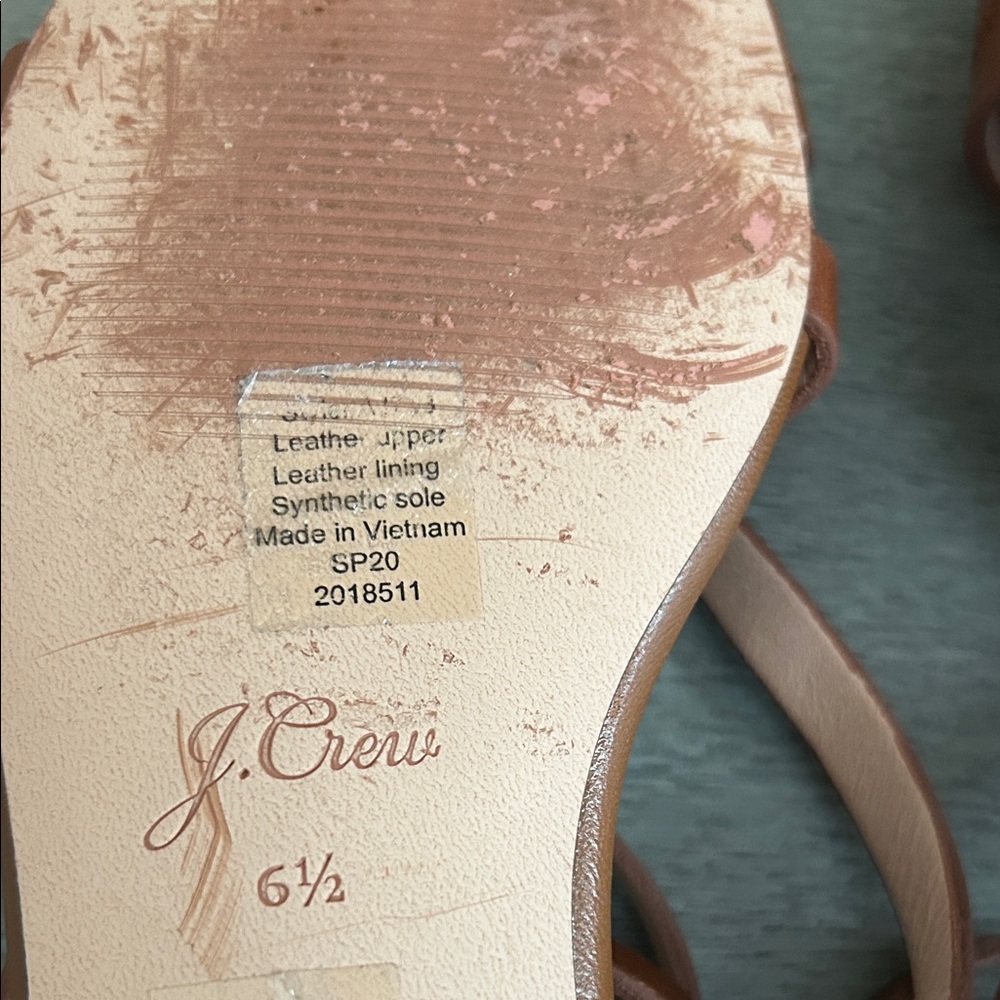 J. Crew Women's Leather Toe Ring Strappy Sandals 6.5 Excellent Condition Brown - Picture 7 of 10